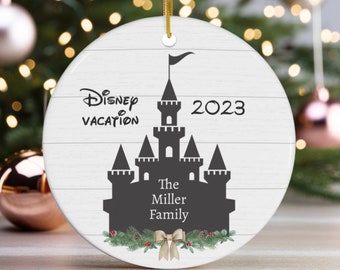 Personalized Castle Disney Ornament, Vacation ornament, First Disney trip, Disney World Inspired, Disney World 50th Anniversary, Family gift