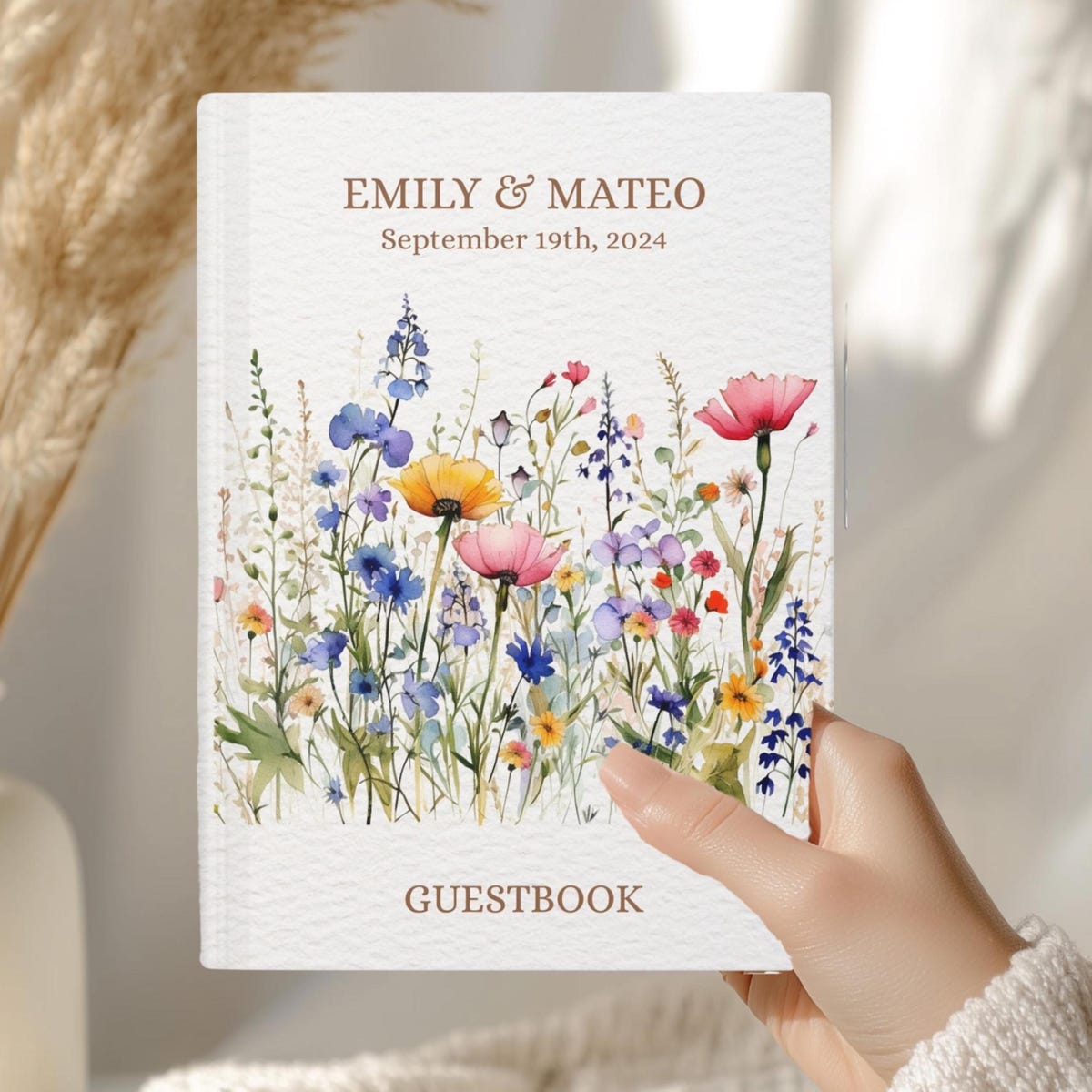 Wildflowers Wedding Guestbook, Floral Wedding Anniversary Guestbook for Reception, Wedding Memory Book, Spring or Summer Wedding Guestbook - Etsy