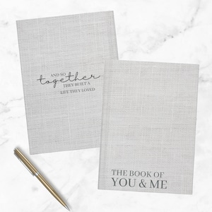 The Book Of You & Me journal, Couples Journal, Memory Journal, First Anniversary, Paper Gift for Husband Wife, Boyfriend Girlfriend gift