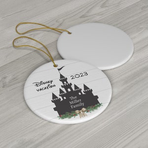 Personalized Castle Disney Ornament, Vacation ornament, First Disney trip, Disney World Inspired, Disney World 50th Anniversary, Family gift image 3