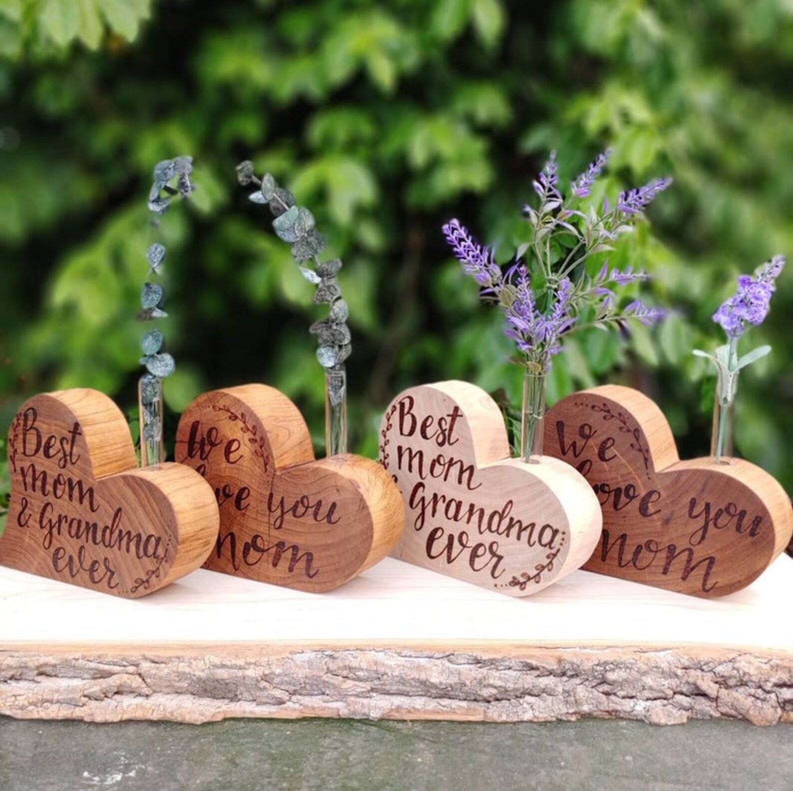 Wood heart stand engraved wood heart custom heart stand Etsy