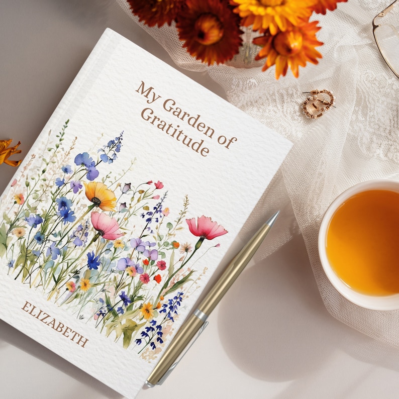 Personalized Gratitude Journal, Wildflower Journal, Daily Gratitude ...