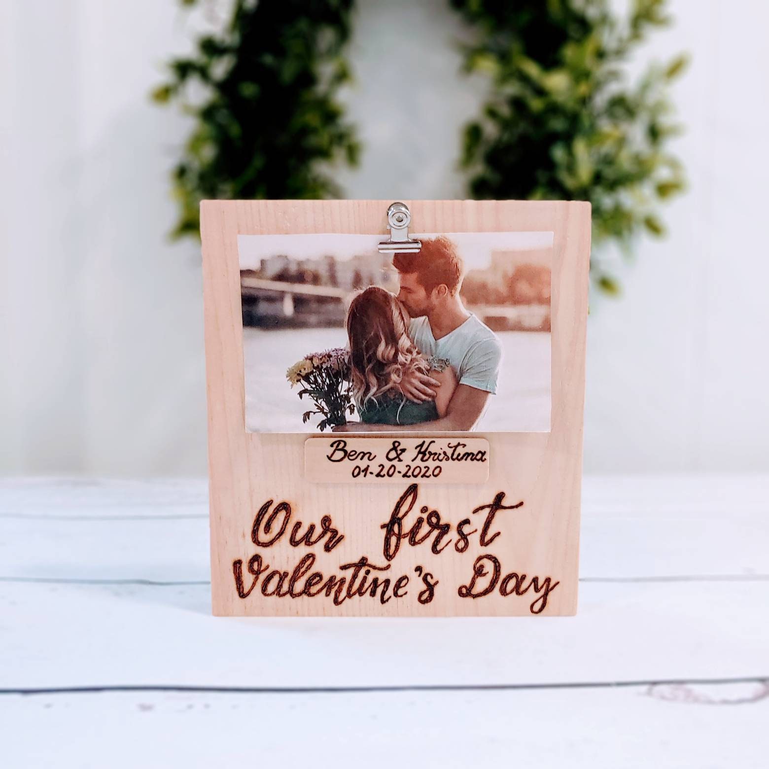 Personalised rustic 4x6 photo frame valentine birthday boyfriend Christmas gift 
