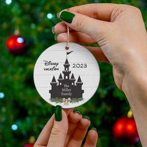Personalized Castle Disney Ornament, Vacation ornament, First Disney trip, Disney World Inspired, Disney World 50th Anniversary, Family gift image 2