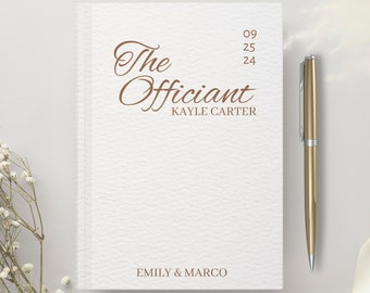 Personalized white Wedding Officiant Book, Gift for Officiant, Wedding Day Pastor Host Gifts, custom book for ceremony officiator proposal