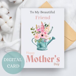 Tarjeta del Día de la Madre para Amiga, Hermosa Tarjeta del Día de la Madre Amiga, Feliz Día de la Madre, Tarjeta para Amiga, Tarjeta de Felicitación de Amiga, Regalo de Amiga