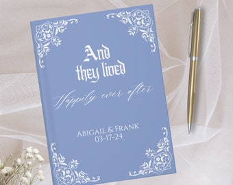 Fairytale Wedding guestbook, sky blue Storybook Sign, Princess Guestbook, Once Upon a Time, Wedding Reception Signing Book