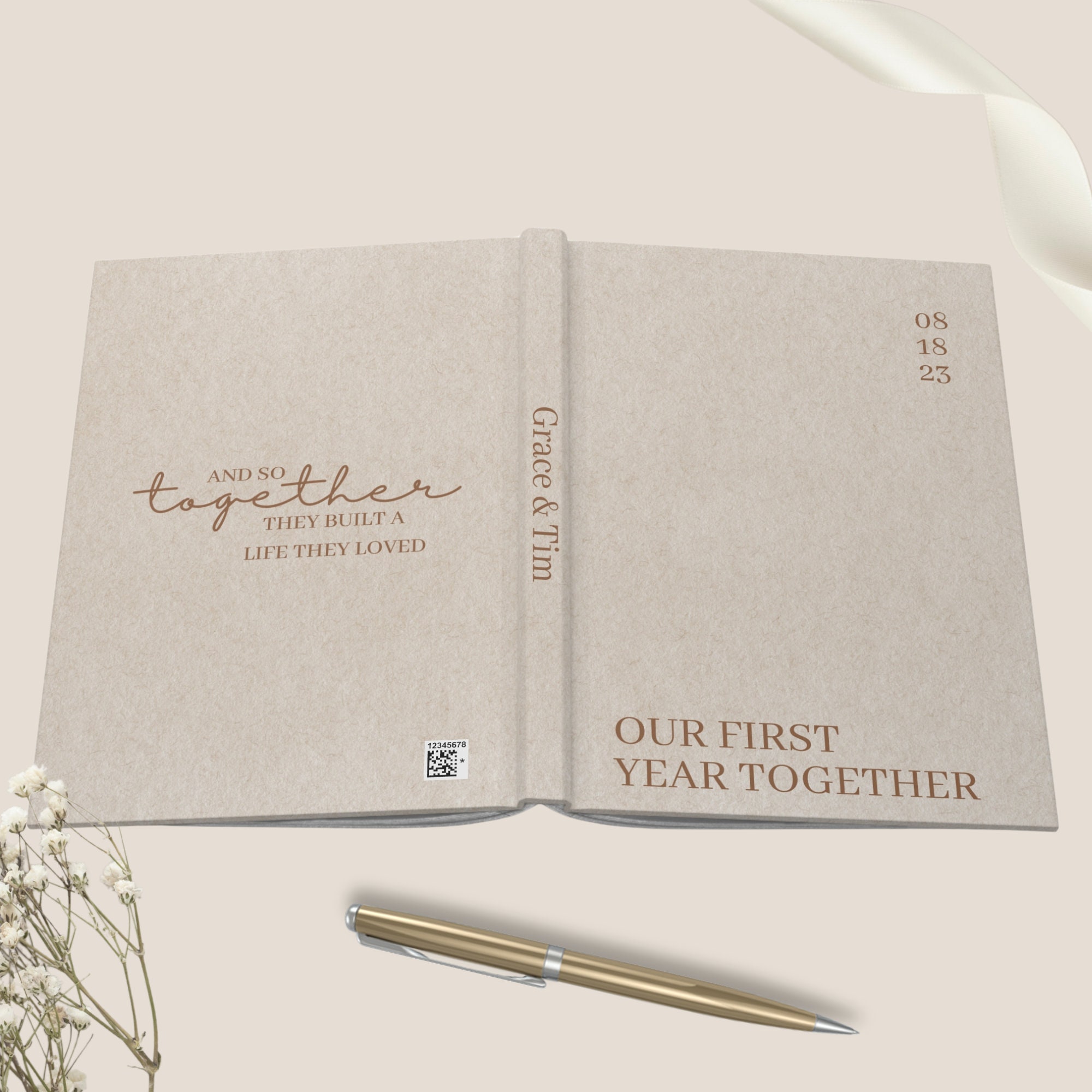 Custom Our First Year Together, Couples journal gift, The Story Of Us Journal, First Year Anniversary Gift, Letters for boyfriend Girlfriend