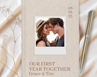 CUSTOM Our First year Together Journal, Couples Diary, Anniversary Gifts, The Story Of Us, First Year Anniversary Gift, Letters To My Love