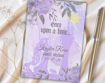 Princess Sweet sixteen guestbook, Birthday Storybook Sign Fairytale, Quinceanera enchanting Princess Towel, Once Upon a Time Decor