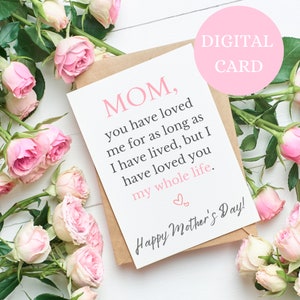 Muttertagskarte, Mama, die Sie mich geliebt haben, Muttertagskarte, süße Muttertagskarte, Karte für Mama, Karte für sie, beste Mama, Muttertagskarte für Mama,
