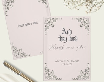 Fairytale Pink Wedding guestbook, Happily ever after, Princess Wedding Guestbook, Once Upon a Time, Romantic Wedding Reception Signing Book
