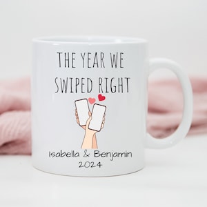 Anniversary mug, First year Together, You Are The Best Thing I&#39;ve Ever Found On The Internet, Swiped Right Gift, Personalized boyfriend gift