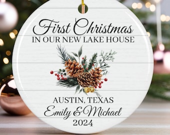 Our First Lake House Ornament, Personalized New HOME Ornament, Housewarming Gift, New Lake House, Lake Home, Lake House Gifts, House owner