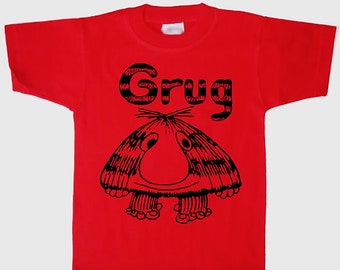 Grug Kids Unisex T-Shirt Hand Screen Printed in Australia Boys Girls Graphic Tee Tshirt Gift Birthday Present Harmony Day