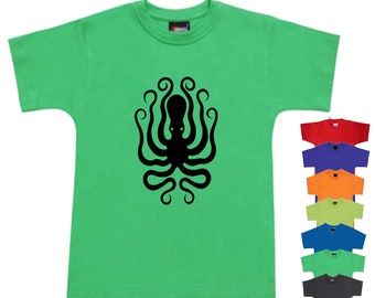 Octopus Kids Childrens Unisex T-Shirt Hand Screen Printed in Australia Boys Girls Graphic Tee Tshirt Gift Birthday Present Harmony Day