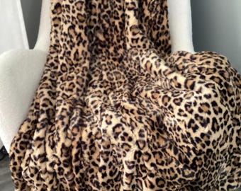 Leopard Luxe Minky Plush Blanket/Couch Throw/Throw Pillows/Pillowcases/Lovey/Personalization/Custom/Home Decor