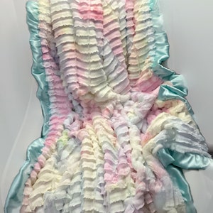 Adult Couch Blanket/Minky/Girl/Faux Fur/Luxe Cuddle/Groovy/Customized/Adult gifts/Teen/adult/Pastel colors/Tie Dye/Zig Zag Pattern