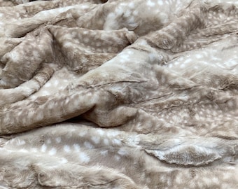 READY MADE/Fawn Beige Minky blanket/44”x59”