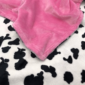 Black Cow Minky Blanket/Personalized-double sided-plush throw/crib-toddler/teen adult-lovey