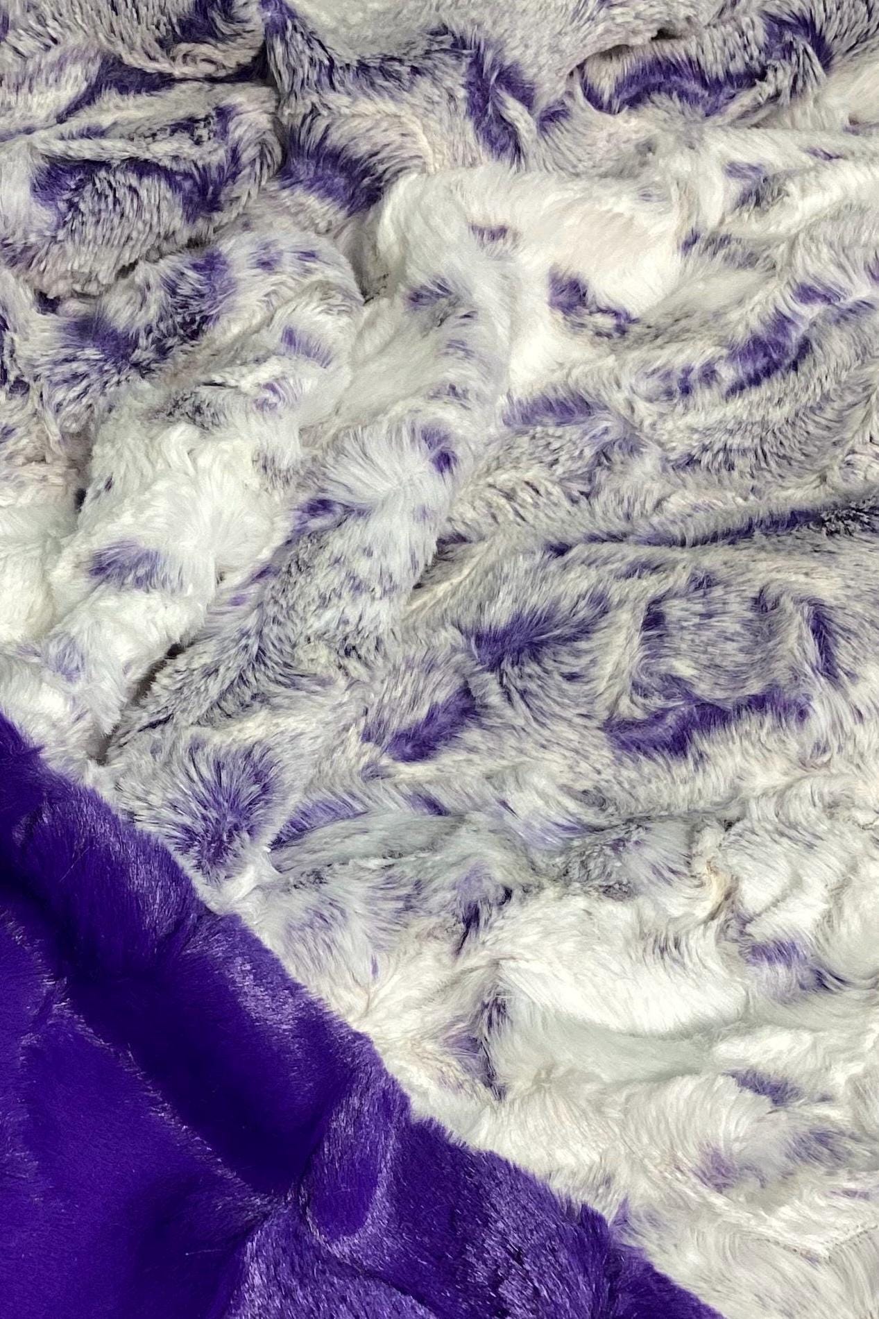 Snowy Owl Adult Minky Luxe Throw/Lap Blanket/Purple LUXE/Snowy Owl Soft Plush Faux Fur/Couch/Adult g