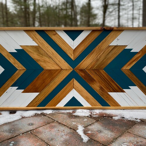 Reclaimed Wood Mosaic Wall Art Etsy