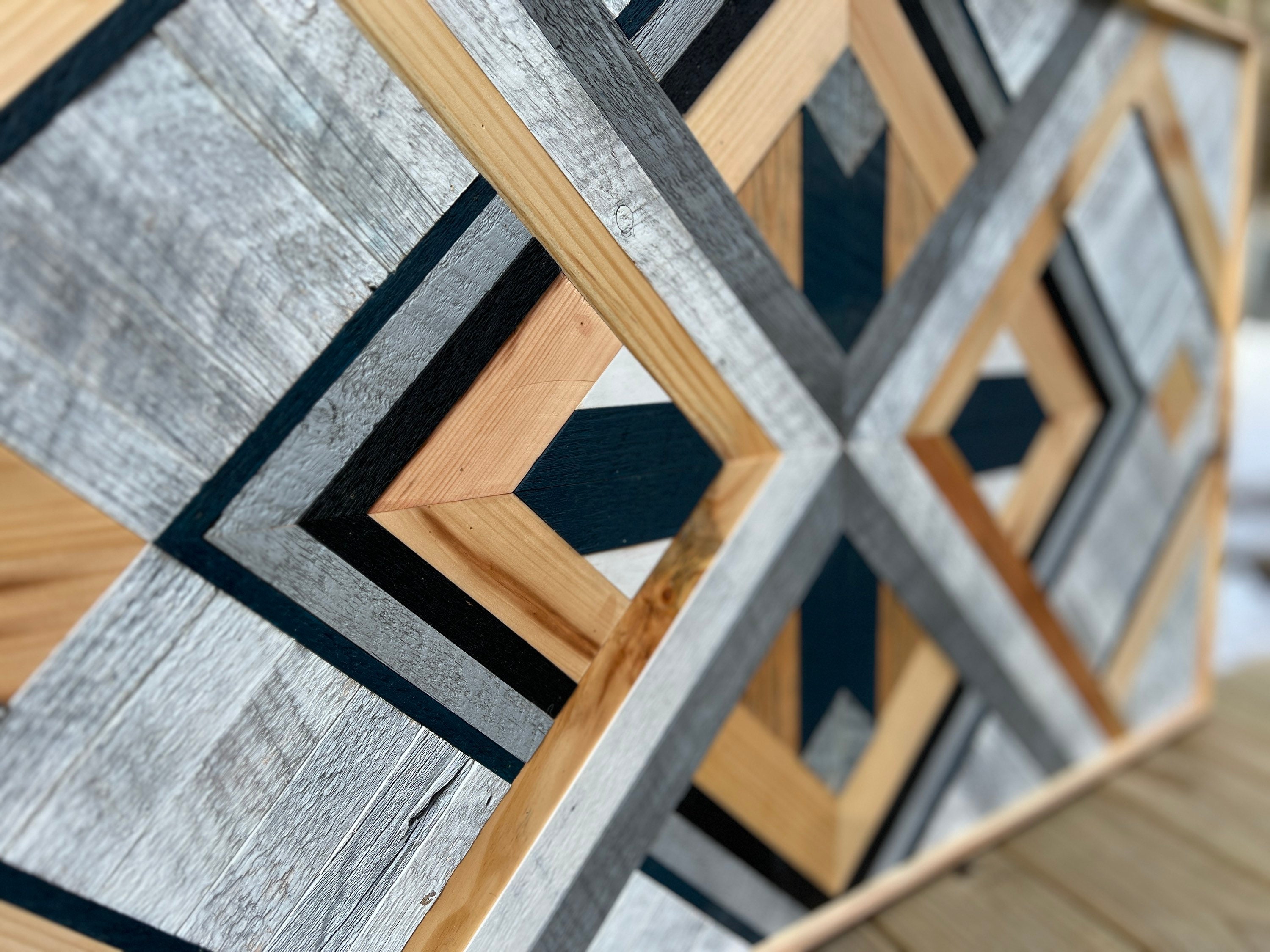 Reclaimed Wood Mosaic | Wall Art | Geometric Art - Etsy