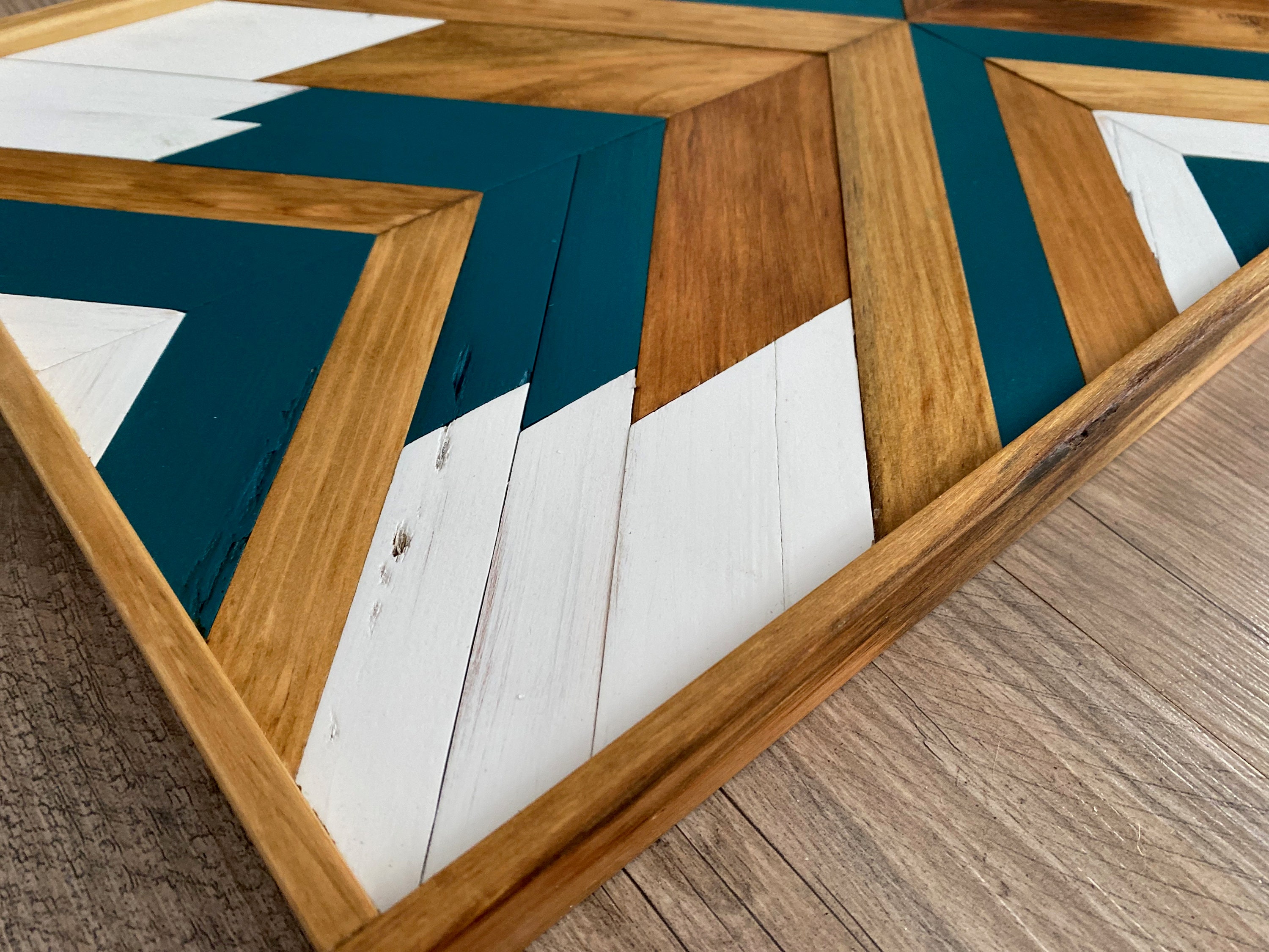 Reclaimed Wood Mosaic Wall Art Etsy