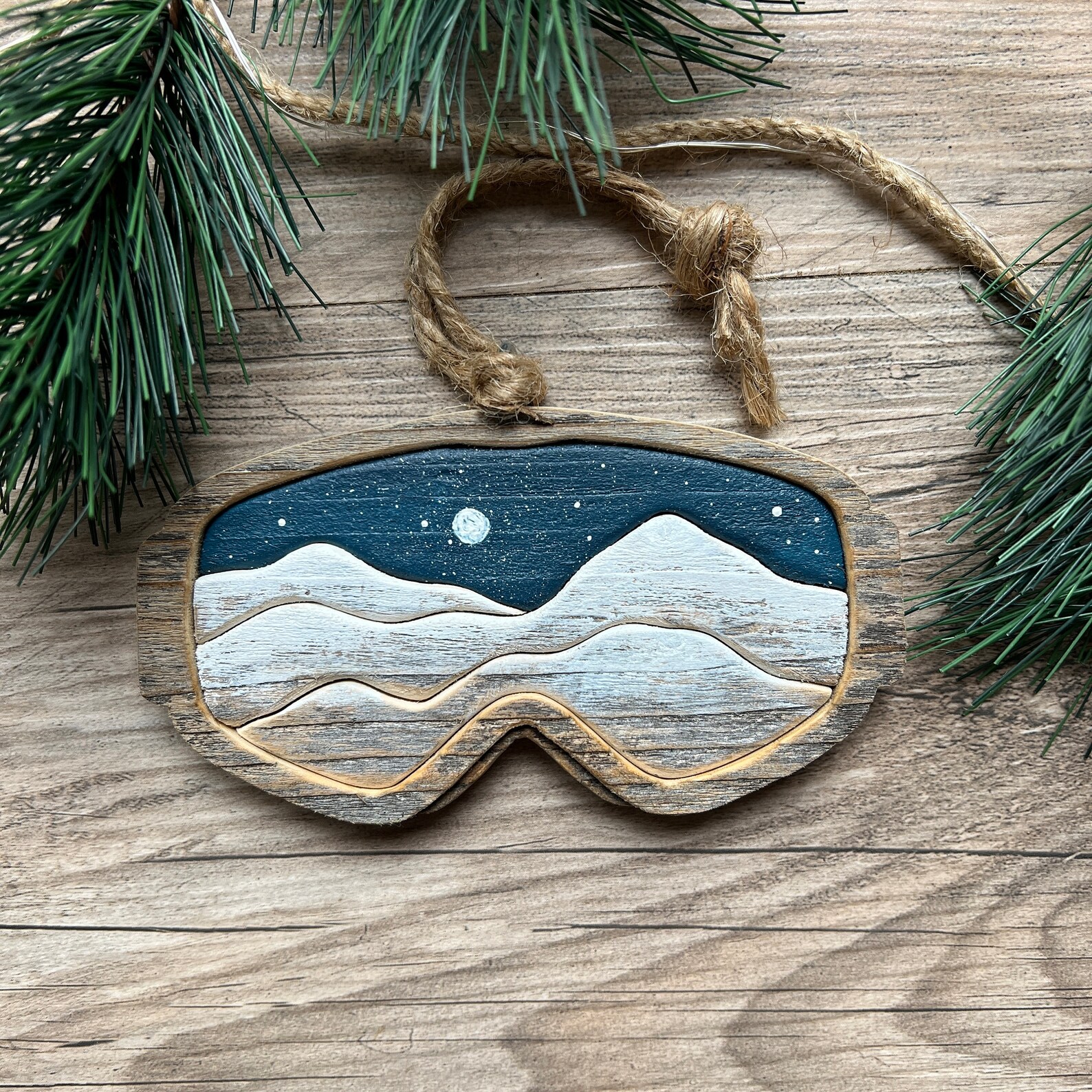 Snow Goggle Ornament Mountain Ski Snowboard Etsy