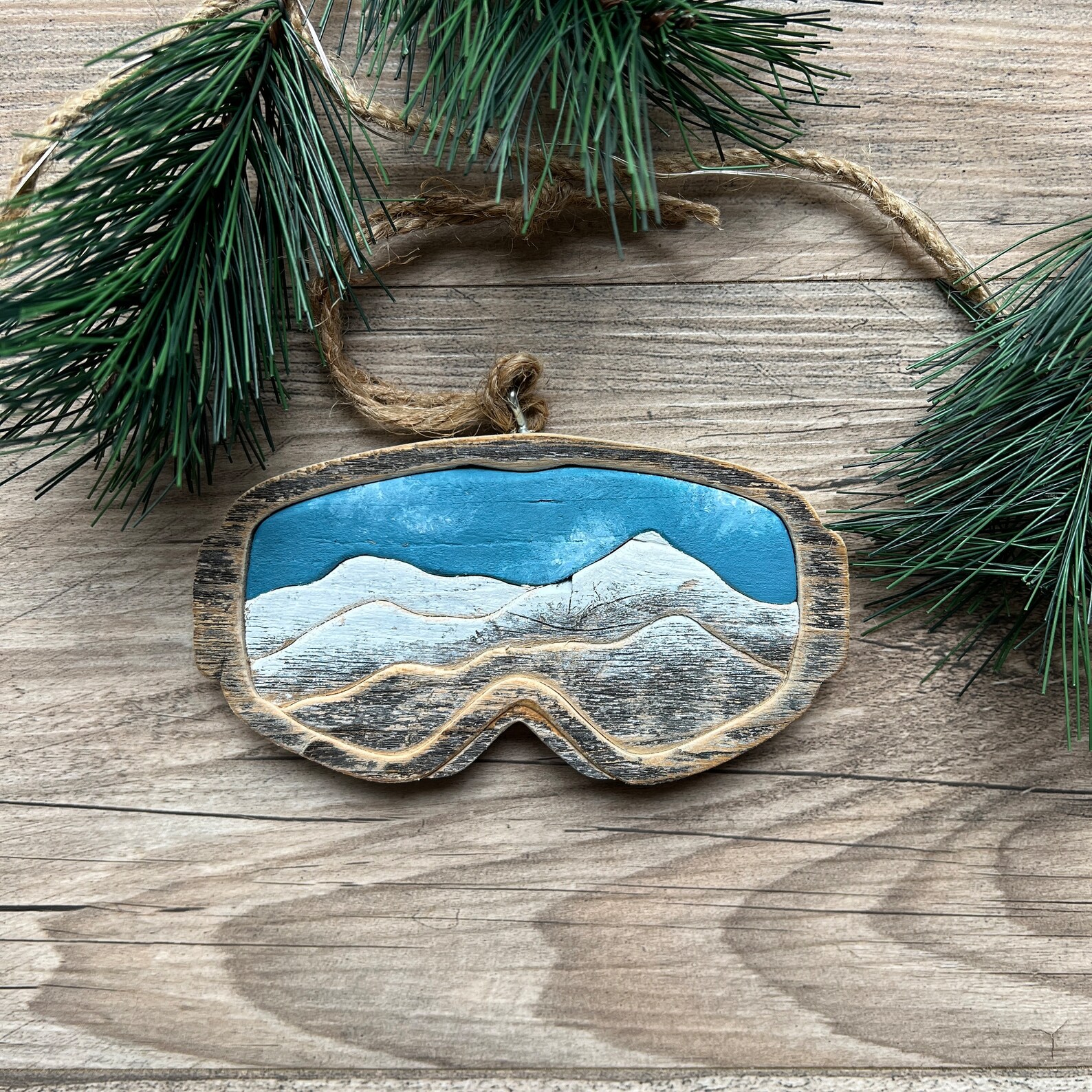 Snow Goggle Ornament Mountain Ski Snowboard Etsy