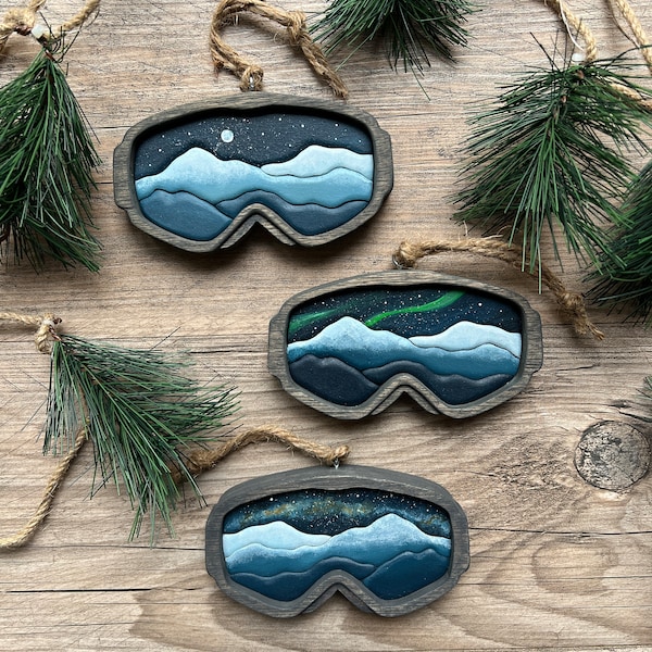 Snow Goggle Ornament | Mountain | Ski | Snowboard