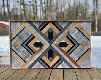 Reclaimed Wood Mosaic | Wall Art | Geometric Art