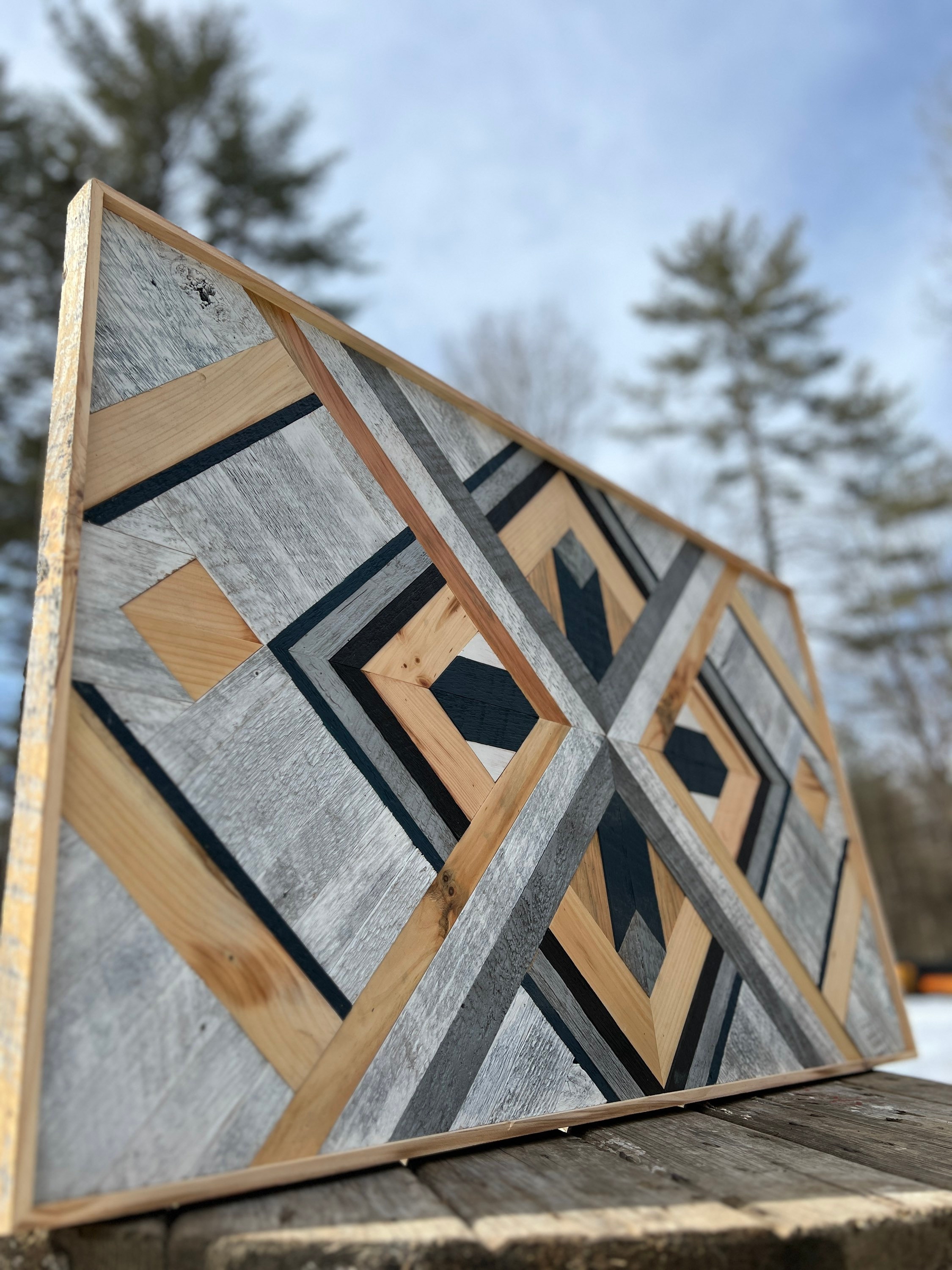 Reclaimed Wood Mosaic | Wall Art | Geometric Art - Etsy