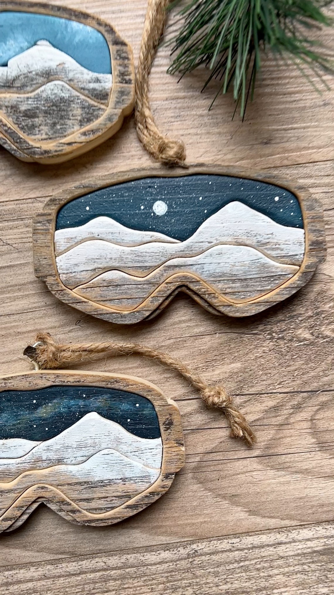 Snow Goggle Ornament Mountain Ski Snowboard Etsy