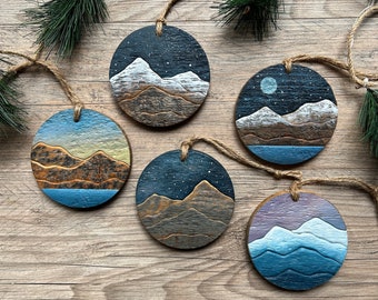 Mountain Round Ornament | Mountain | Winter | Christmas
