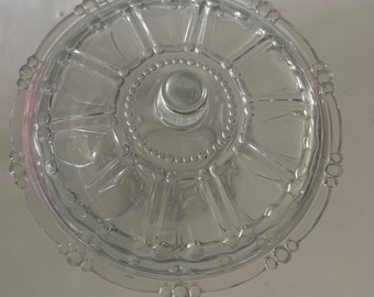 Vintage KIG Indonesia Clear Glass Candy Dish with Lid