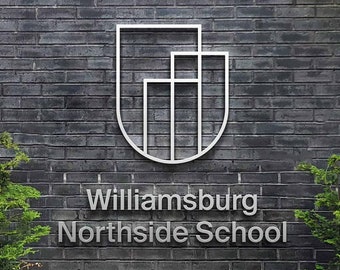 Señalización metálica y acrílica 3D personalizada: letras para pared exterior y logotipos para empresas.