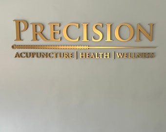 Letrero de vestíbulo personalizado de acrílico y metal: logotipo de oficina en 3D