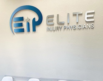 Letreros de logotipos personalizados en metal y acrílico 3D: Decoración para vestíbulos de oficinas