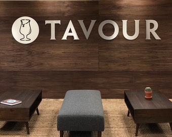 Letrero de logotipo acrílico metálico personalizado: oficina, comercio minorista, spa