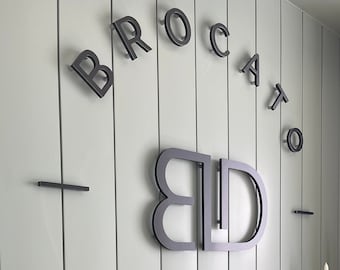 Letras metálicas acrílicas flotantes: decoración de pared personalizada para oficina