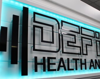 Letreros personalizados de acrílico y metal con logotipo: oficina, comercio minorista y spa