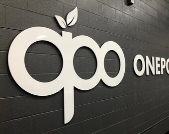 Letrero de logotipo acrílico metálico personalizado: oficina, comercio minorista, spa