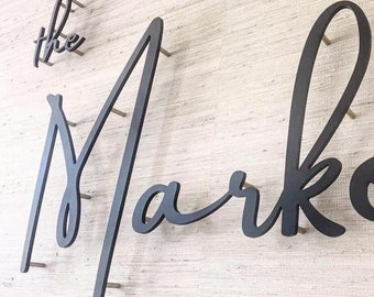 Letras metálicas acrílicas en relieve: Letrero de pared personalizado para recepción de oficina