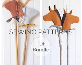 Field Day PDF BUNDLE Sewing Patterns - Includes horse/unicorn and bunny/bunnycorn (hobby style toy) patterns - Instant Download