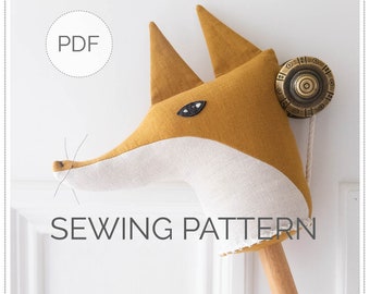 Runabout Fox Toy PDF Sewing Pattern - A fun twist on the traditional hobby horse toy - Instant Download
