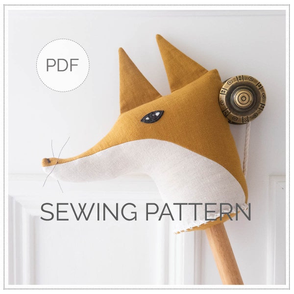 Runabout Fox Toy PDF Sewing Pattern - A fun twist on the traditional hobby horse toy - Instant Download