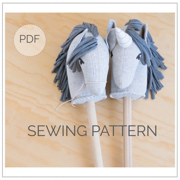 Hobby Horse and Unicorn PDF Sewing Pattern, Classic - Instant Download