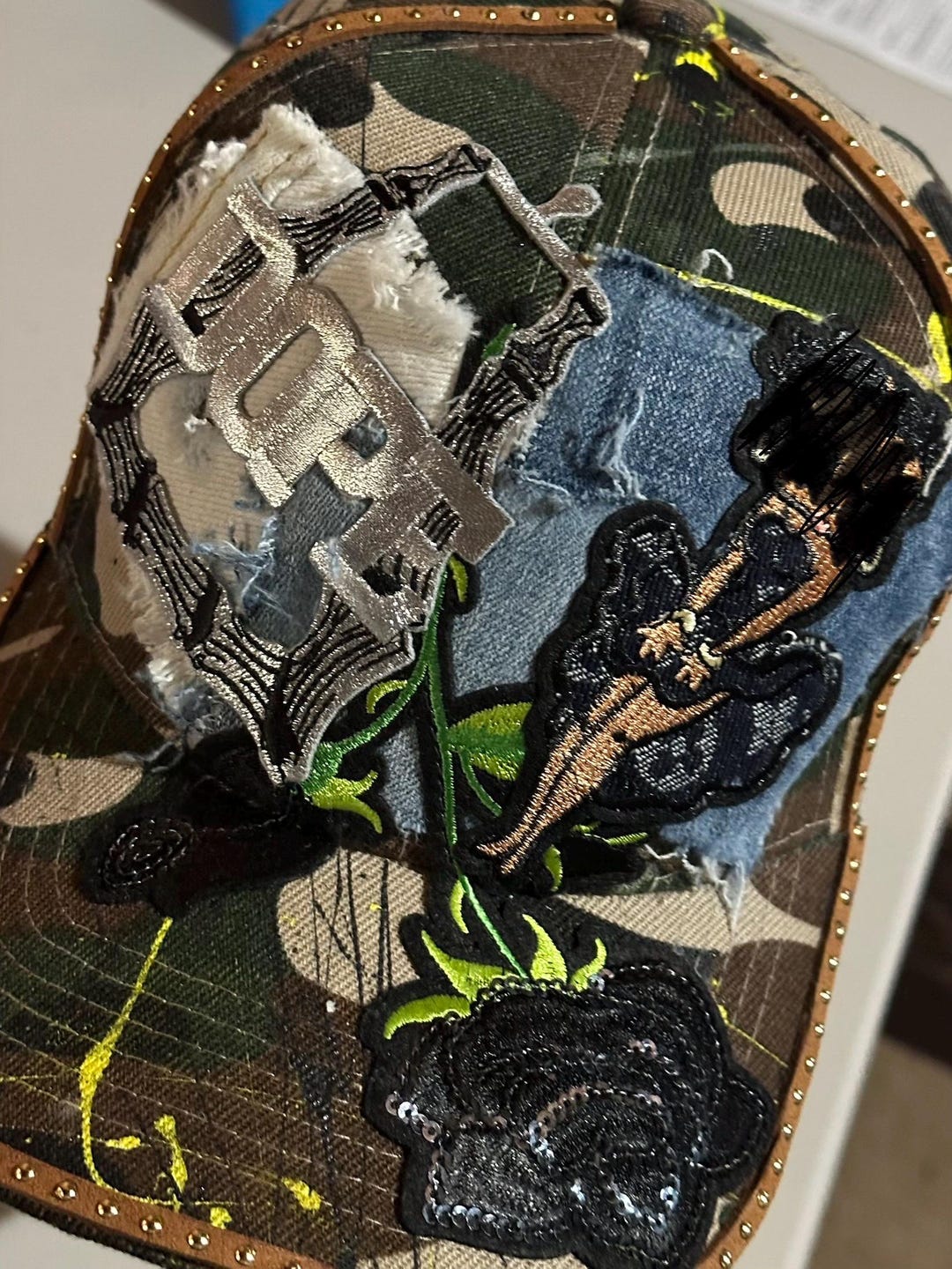 Distressed Camo Junk Hat - Etsy