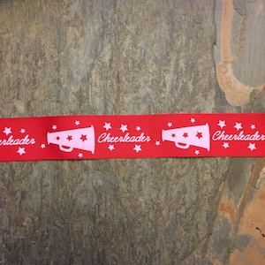 Red and White Cheerleader Grosgrain